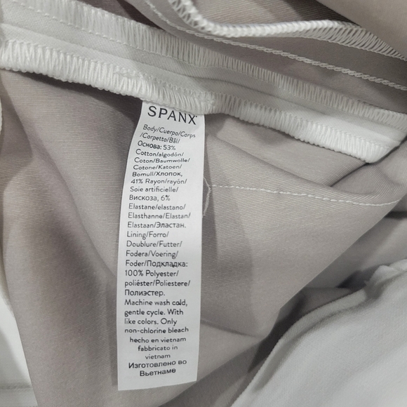 SPANX Silver Lining Classic White Slim Straight Pants Size M - Picture 10 of 12